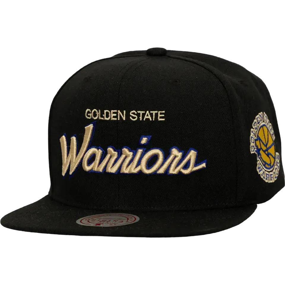 Warriors Cream Script Snapback