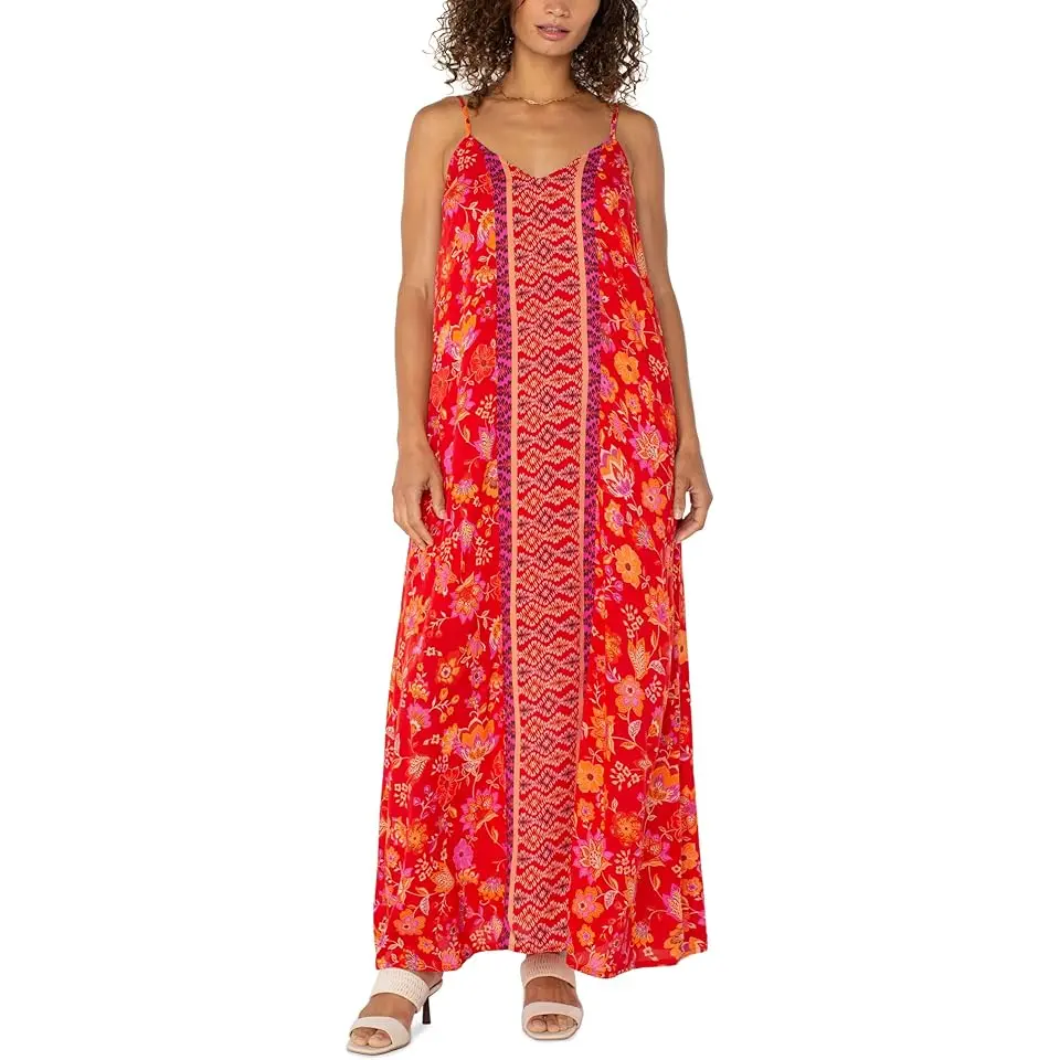 Spaghetti Strap Woven Maxi Dress