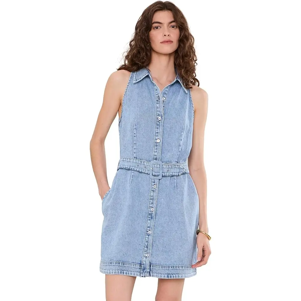 Eileen Halter Denim Dress With Belt