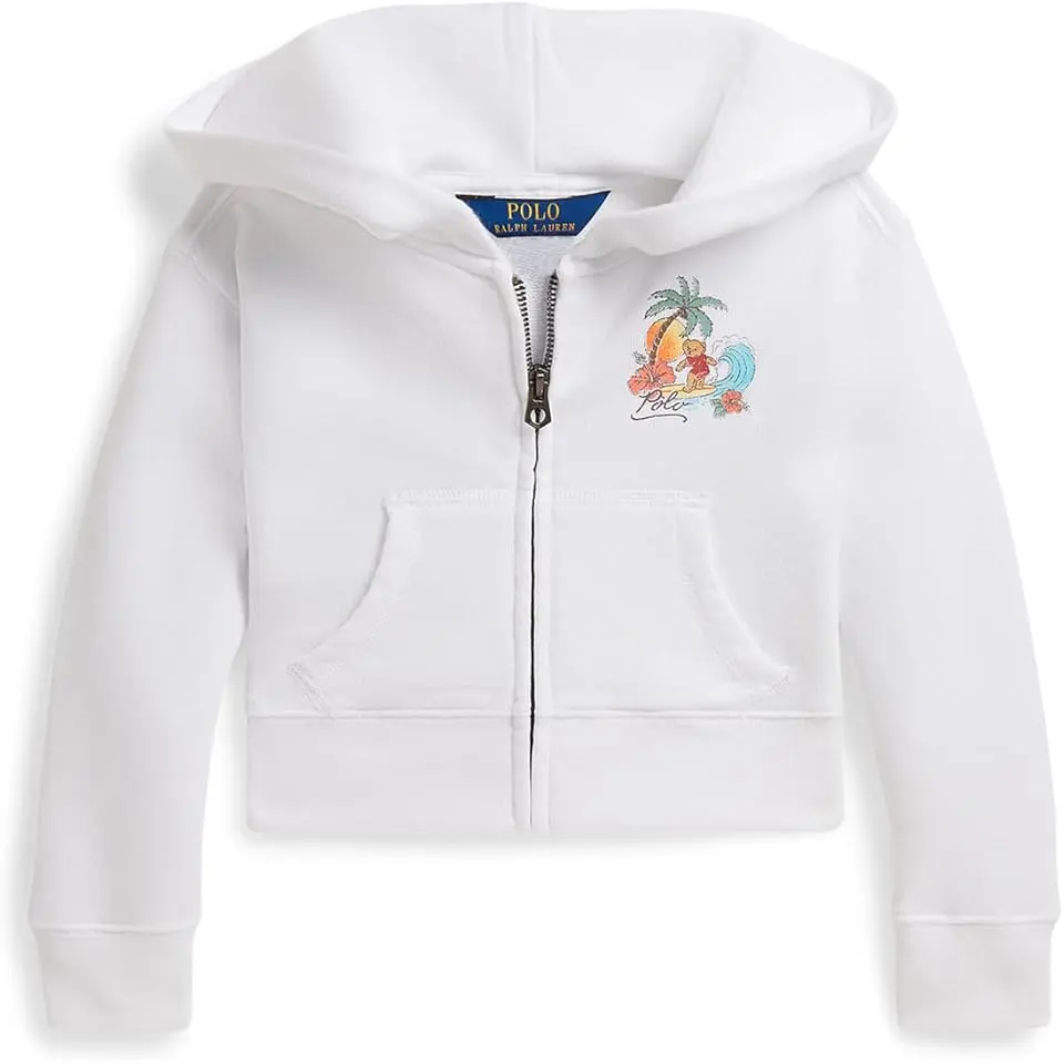 Polo Bear Terry Boxy Full Zip Hoodie (Toddler/Little Kid)