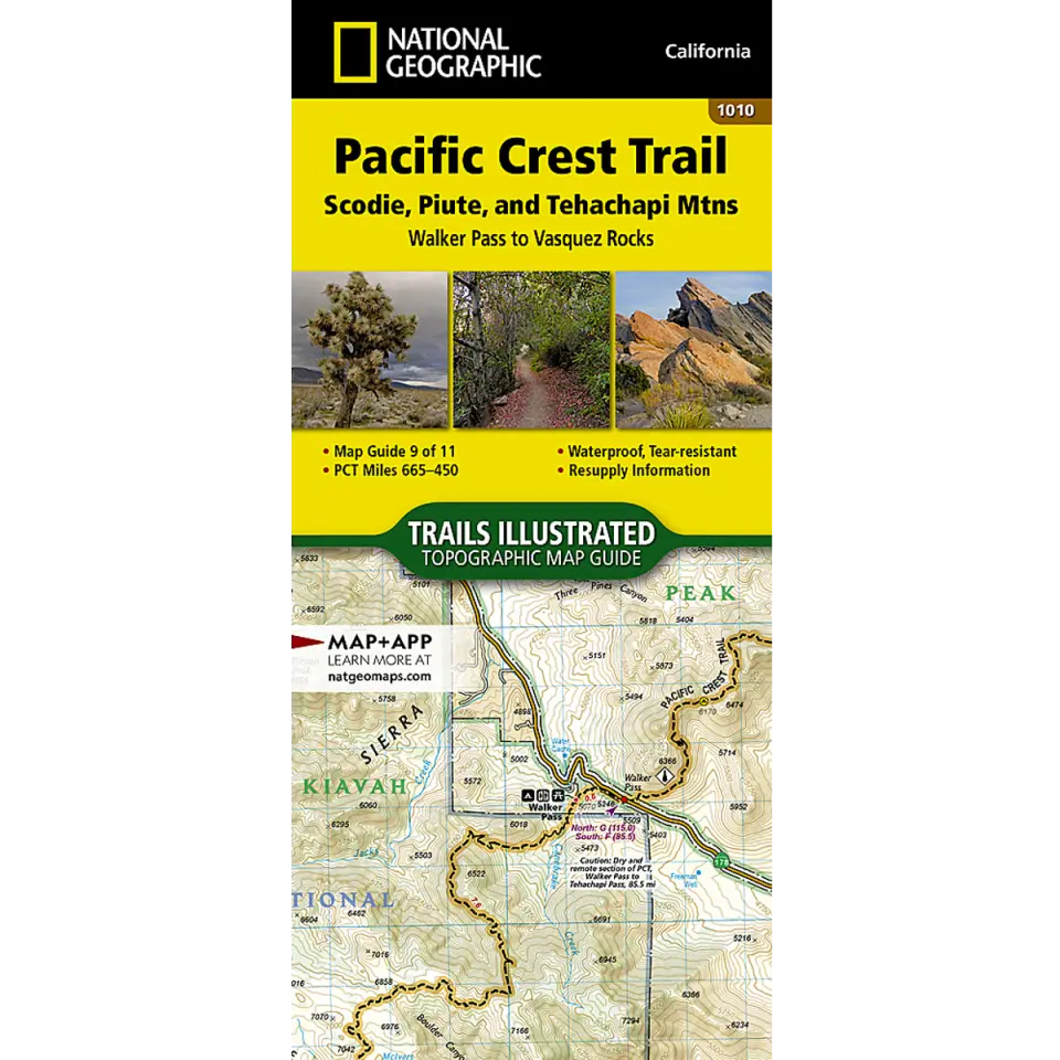 Pacific Crest Trail: Scodie, Piute, and Tehachapi Mountains Map