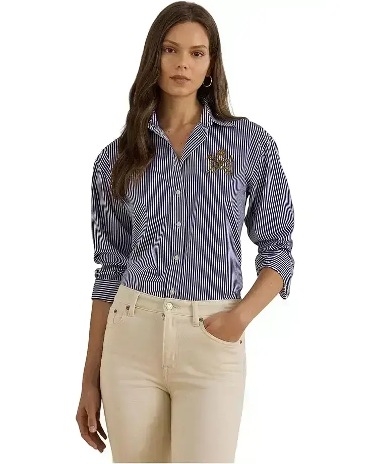 Women's Lauren Ralph Lauren Relaxed Fit Striped Broadcloth Shirt