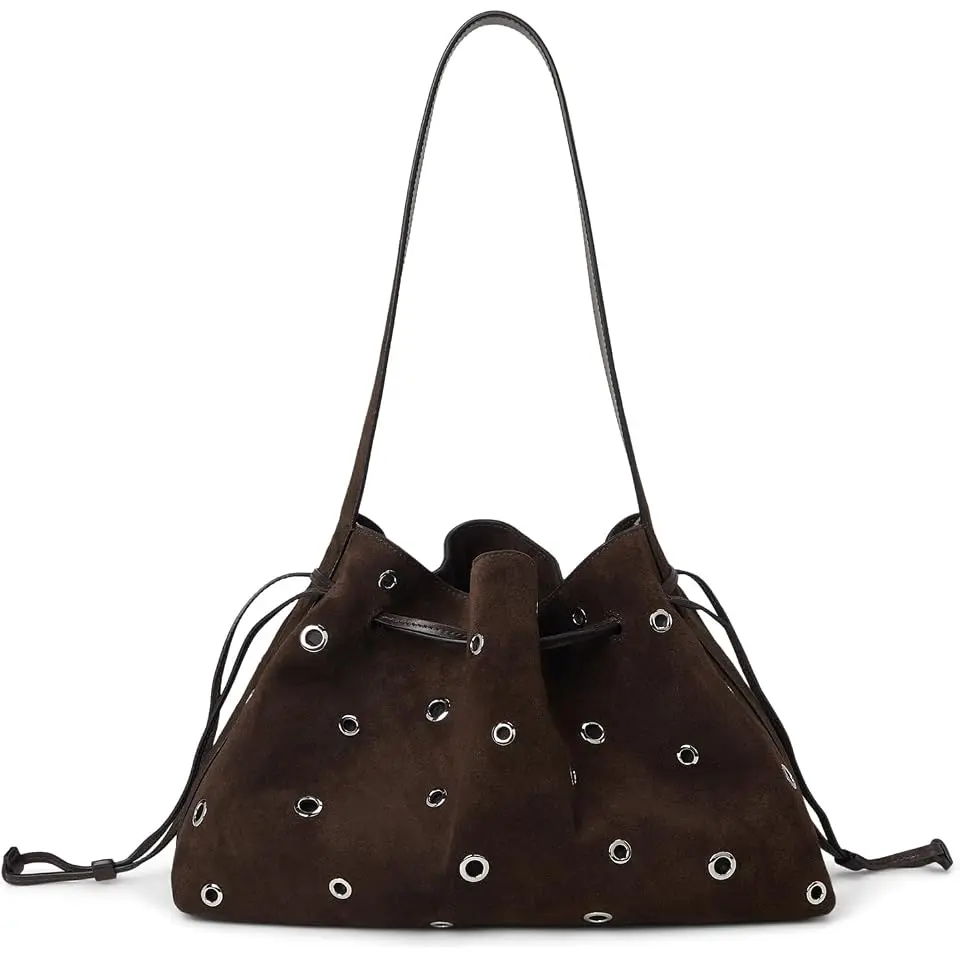 The Drawstring Shoulder Bag in Leather