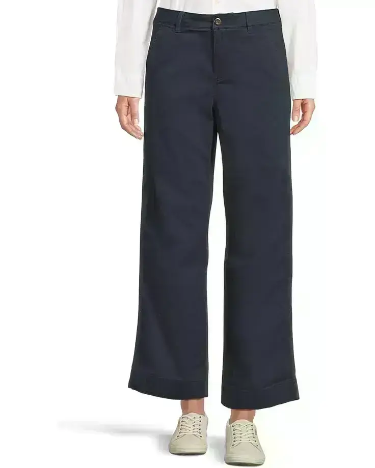 Comfort Stretch Chino Mid-Rise Wide-Leg Pants