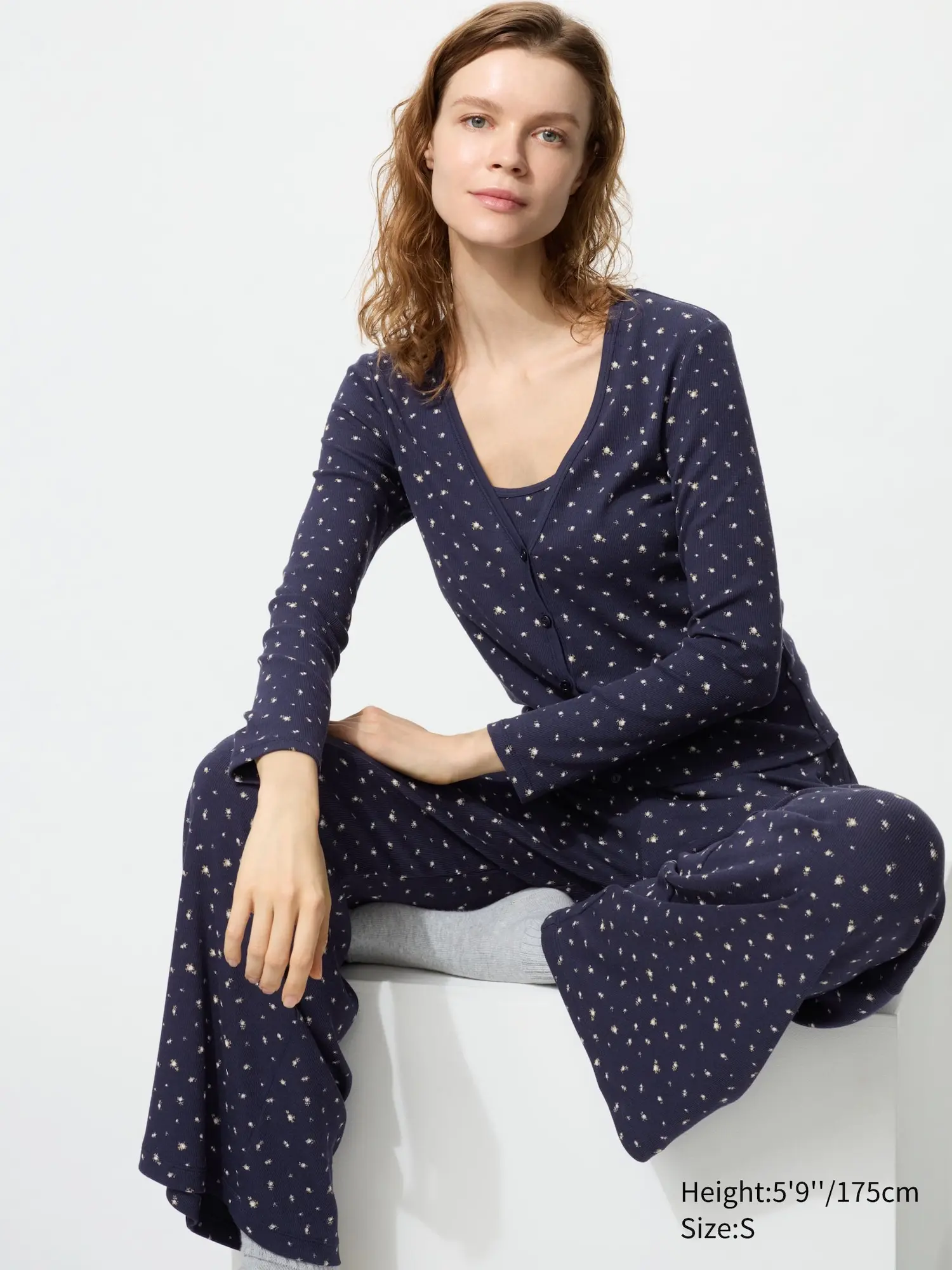 Ribbed Wide Easy Pants | Flower | Tall