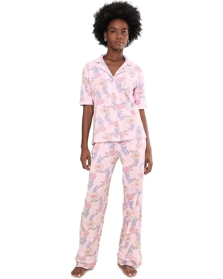 Women's Karen Neuburger Elbow Sleeve Notch Collar Girlfriend PJ Set