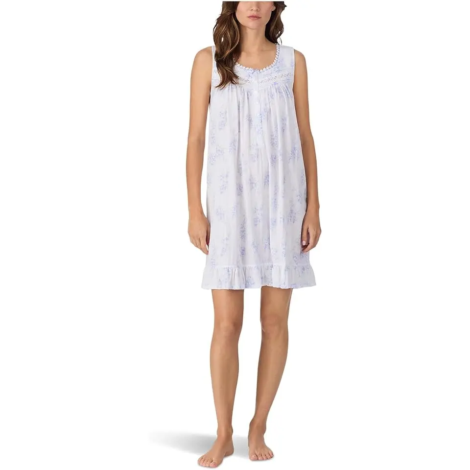 Cotton Pointelle Sleeveless Short Chemise