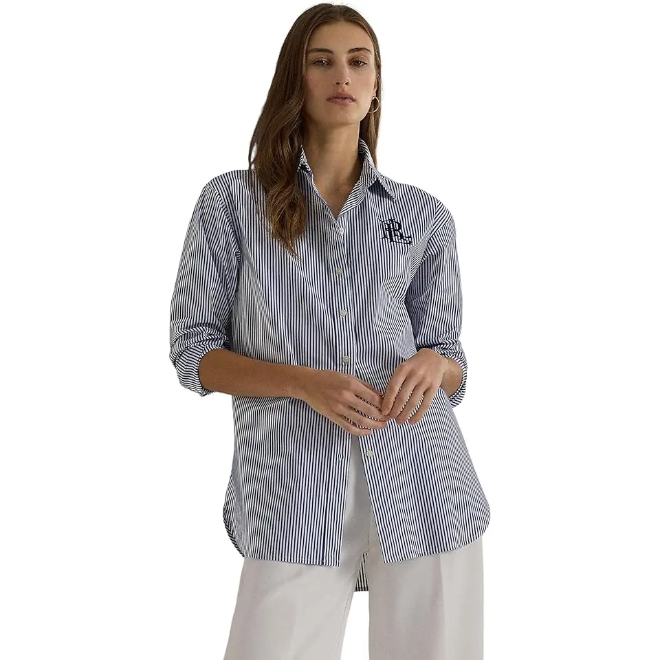 Relaxed Fit Striped Stretch Cotton Shirt