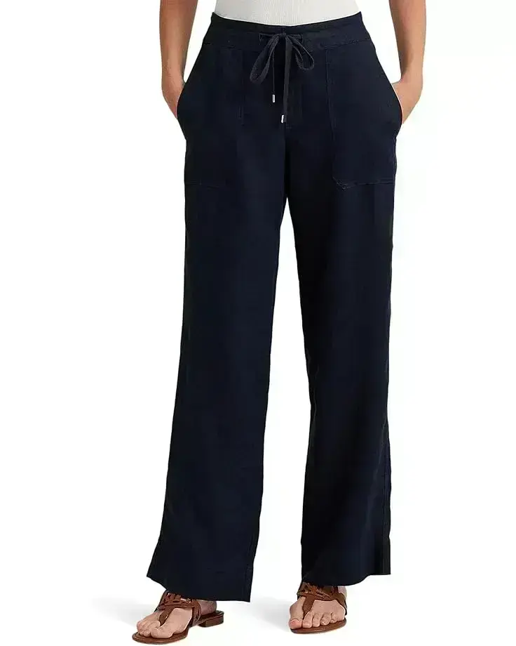 Women's Lauren Ralph Lauren Petite Linen Wide-Leg Pant