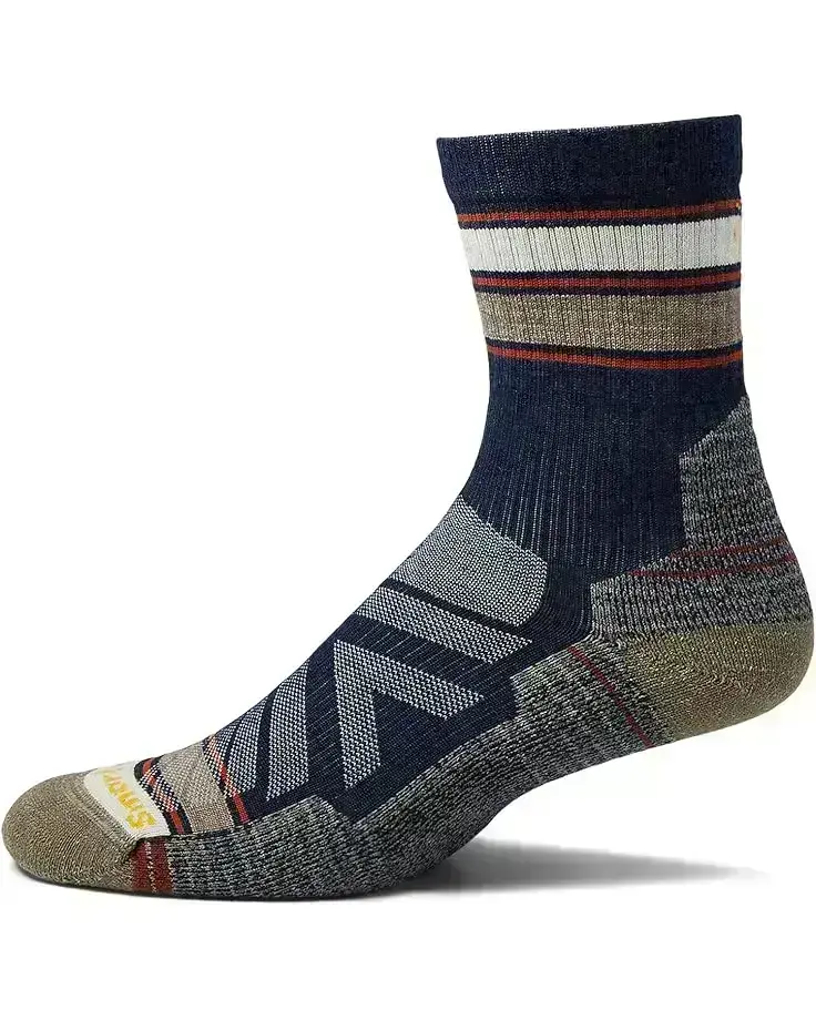 Men's Smartwool Performance Hike Light Cushion Striped Mid Crew