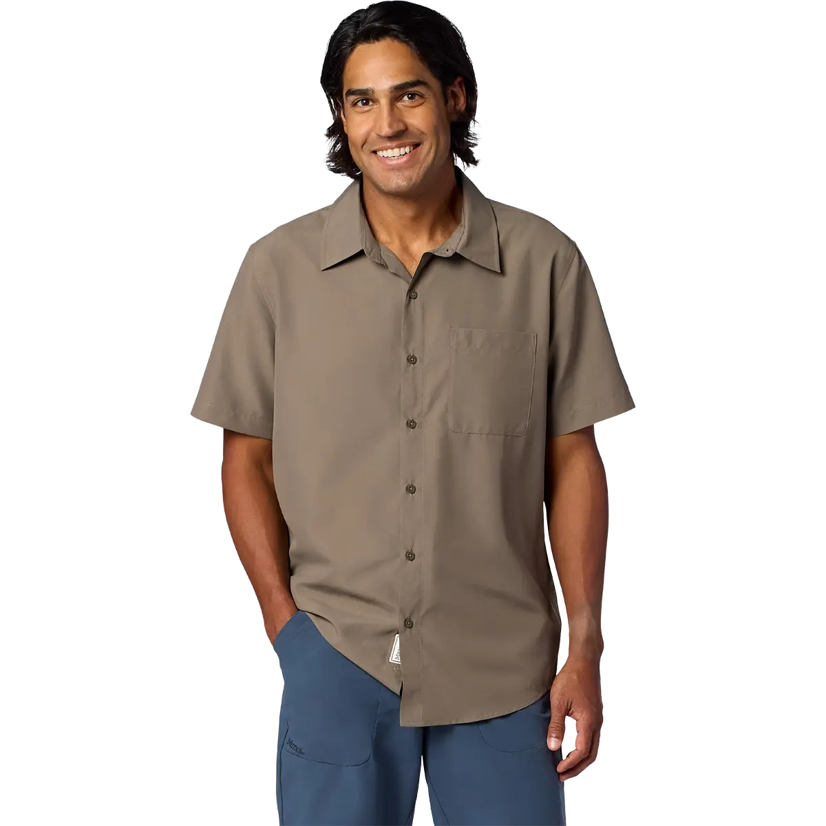 Men's AirExchange UPF 40 Novelty Short-Sleeve Collared Shirt