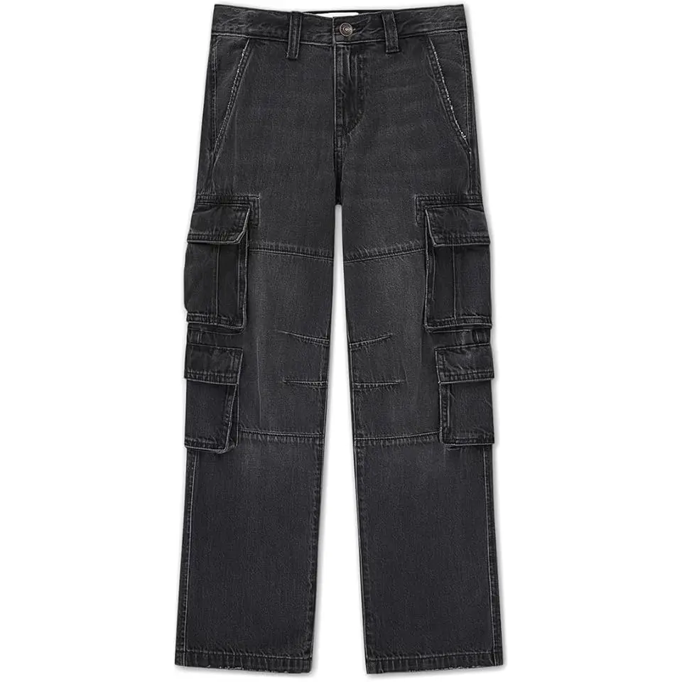 Baggy Denim Cargo Pants (Big Kid)