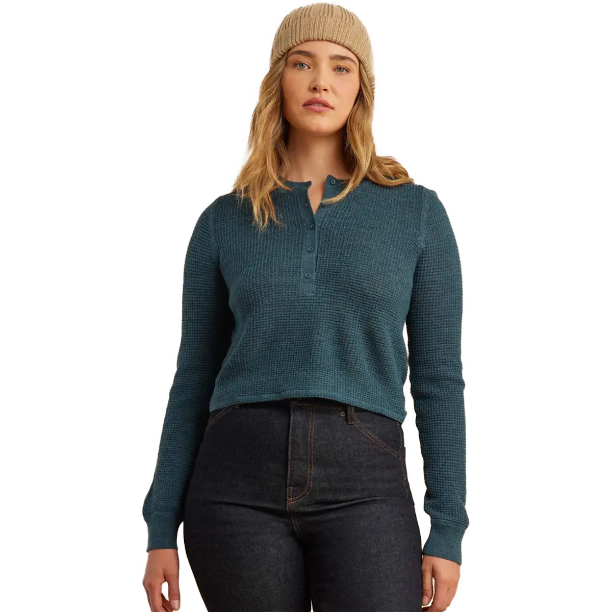 Women's Well Worn Thermal Long Sleeve Henley