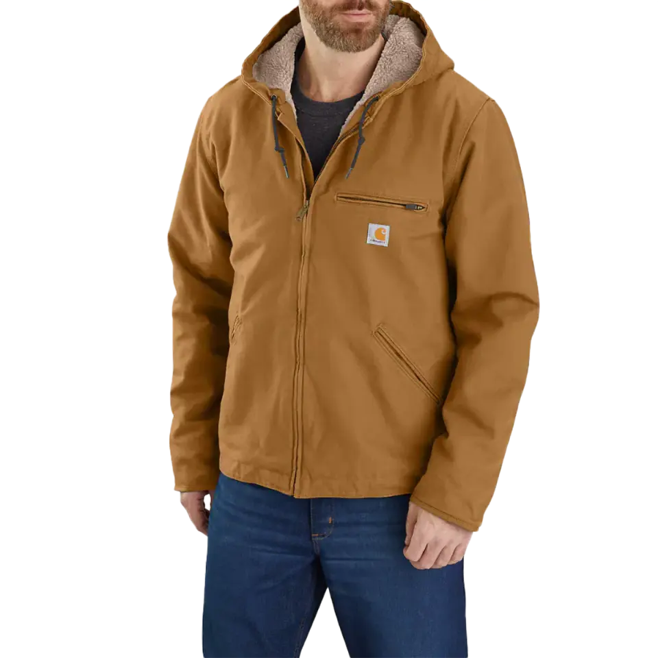 Men's Washed Duck Sherpa-Lined Jacket