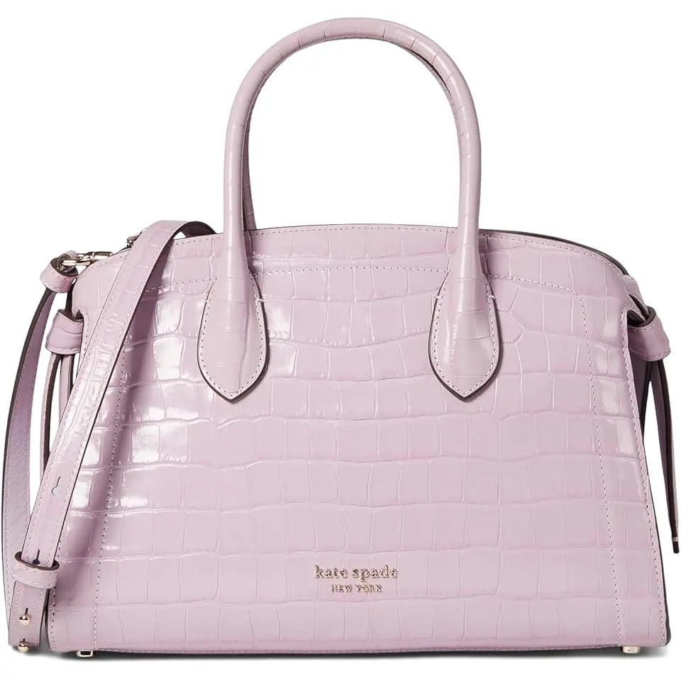 Knott Croc Embossed Leather Medium Zip Top Satchel