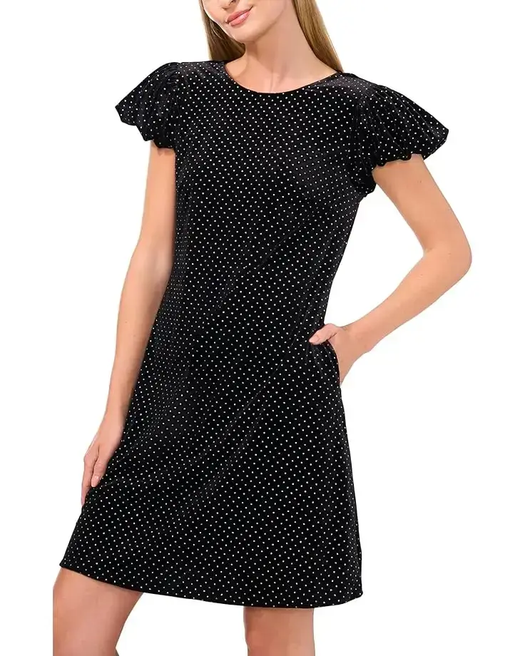 Women's CeCe Velvet Bubble Sleeve Dress