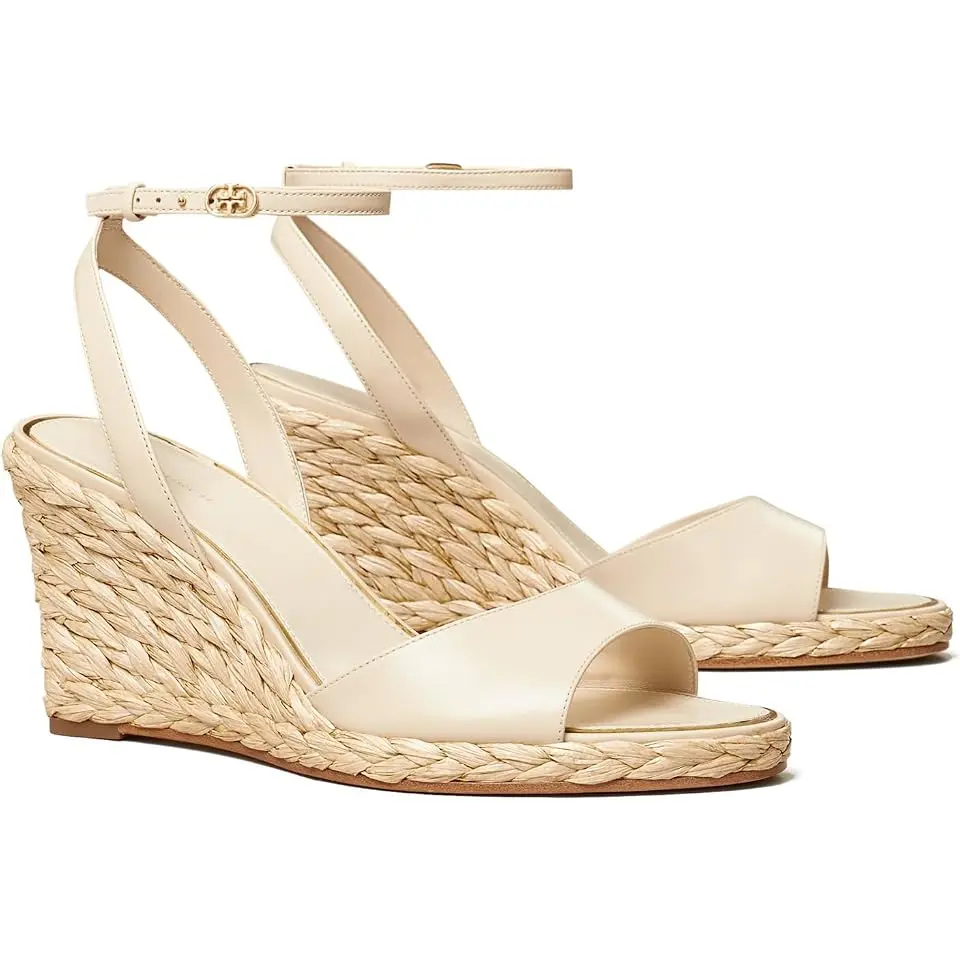 Raffia Sandal Wedge 80mm