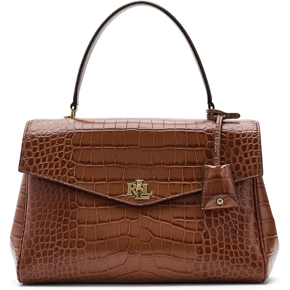 Croc-Embossed Medium Farrah Soft Satchel