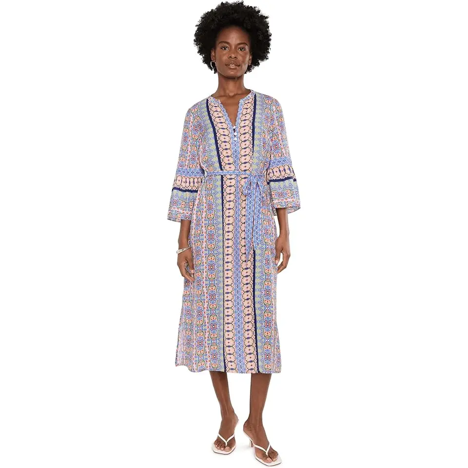 Mosaic Cove Long Sleeve Midi Dress