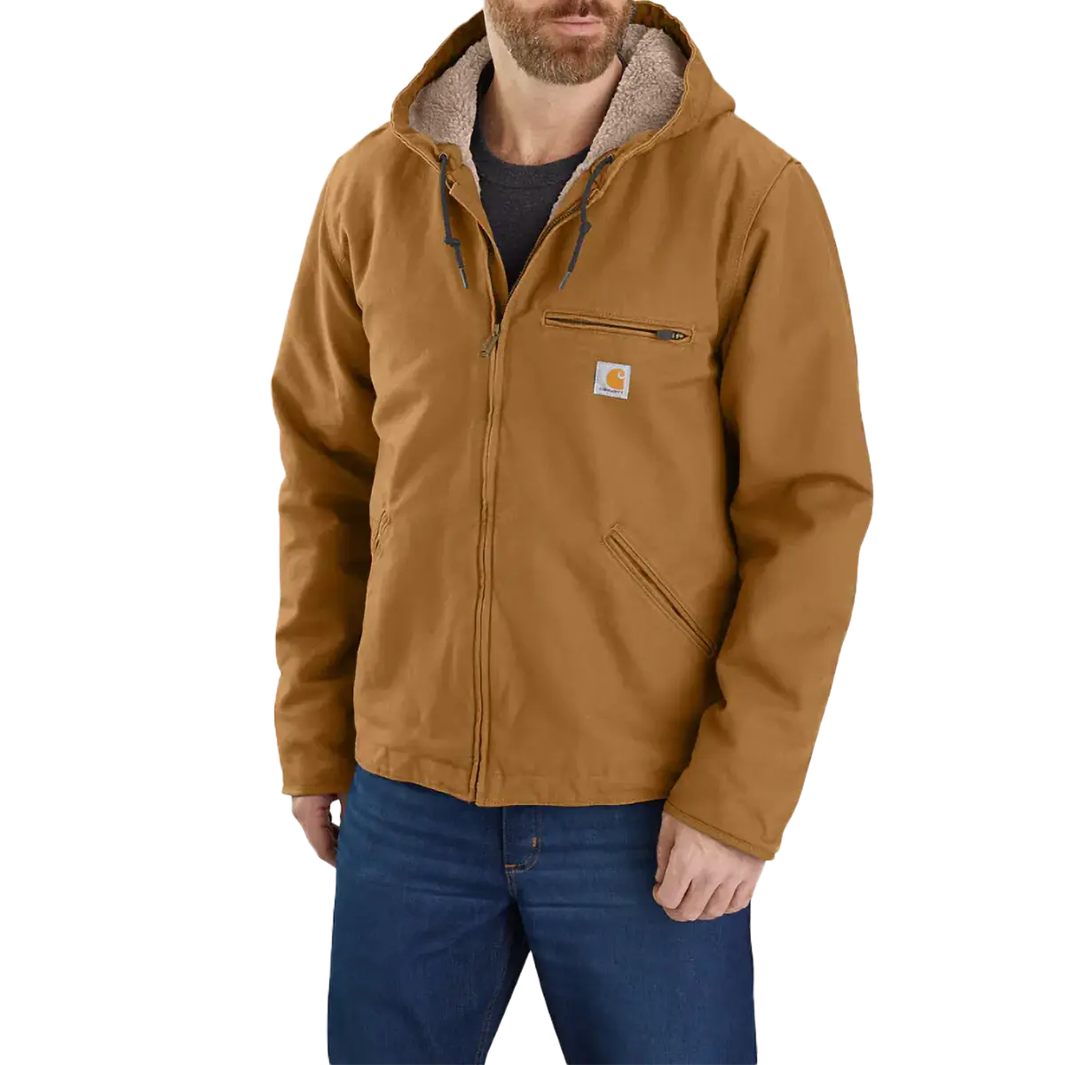 Men's Washed Duck Sherpa-Lined Jacket