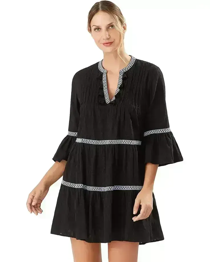 Women's Tommy Bahama Cotton Clip Embellished Tier Dress