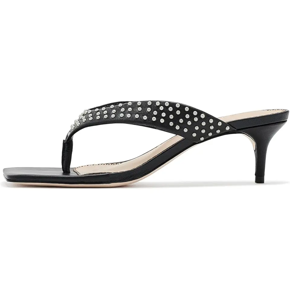 Frankie Studded Leather Kitten Heel