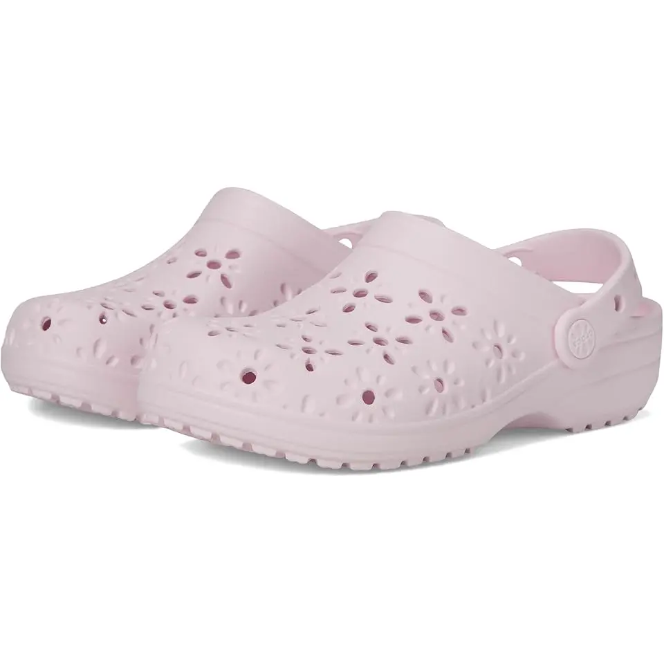 Classic Clogs with Floral Cut Out Design (Little Kid/Big Kid)