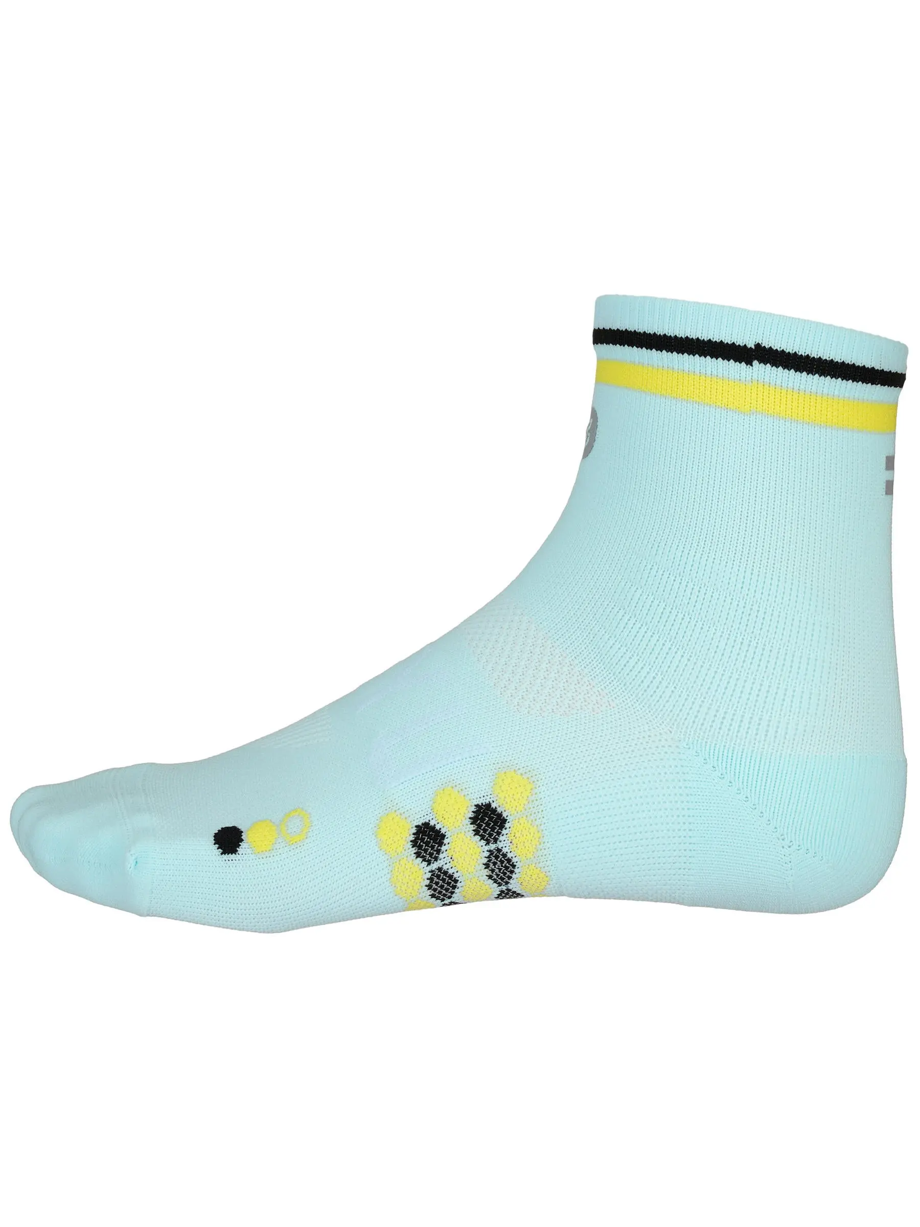 SHYU Racing Quarter Crew Socks Ciel/Yellow/Black