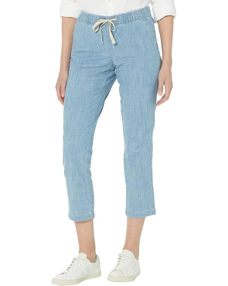 Lakewashed Chino Pull-On Chambray Pants Ankle