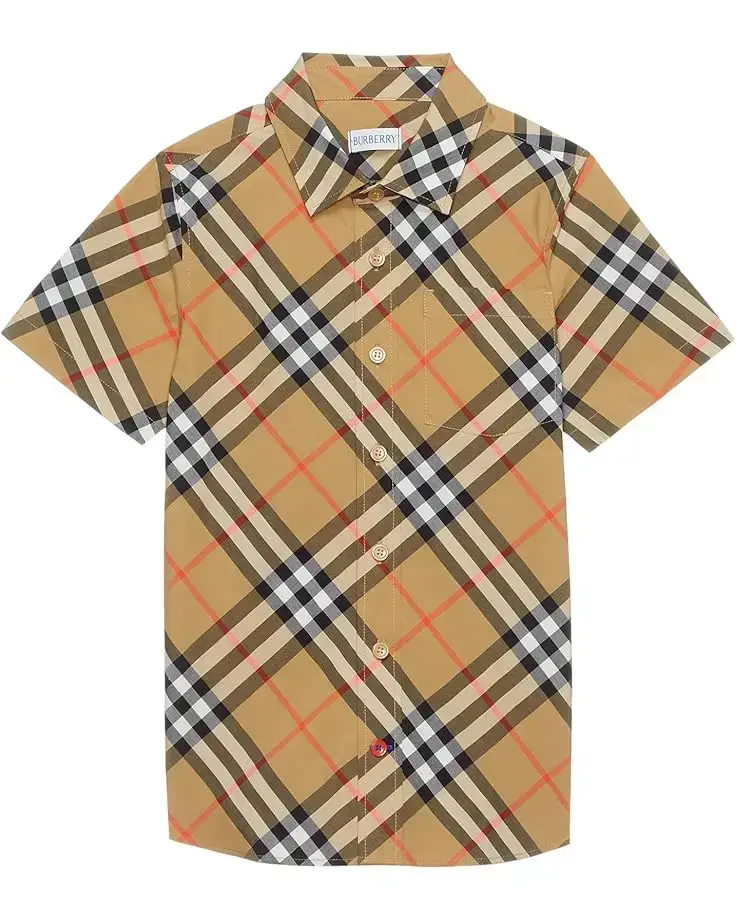 Burberry Kids Owen Check Short Sleeve Button Down Shirt (Infant/Toddler)