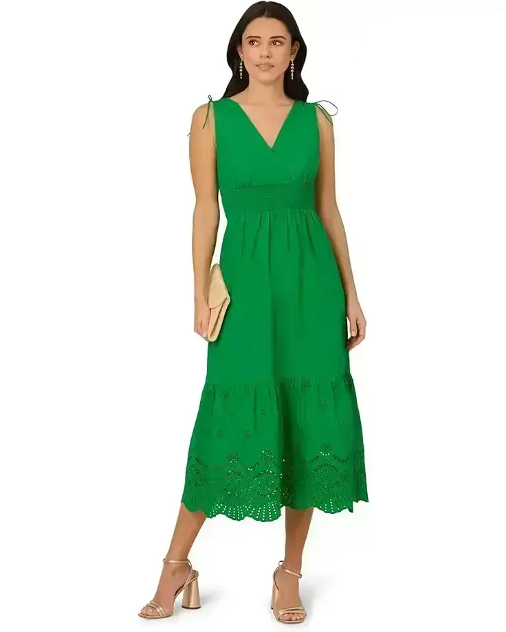 Women's Adrianna Papell Smocked Waist Eyelet Sundress