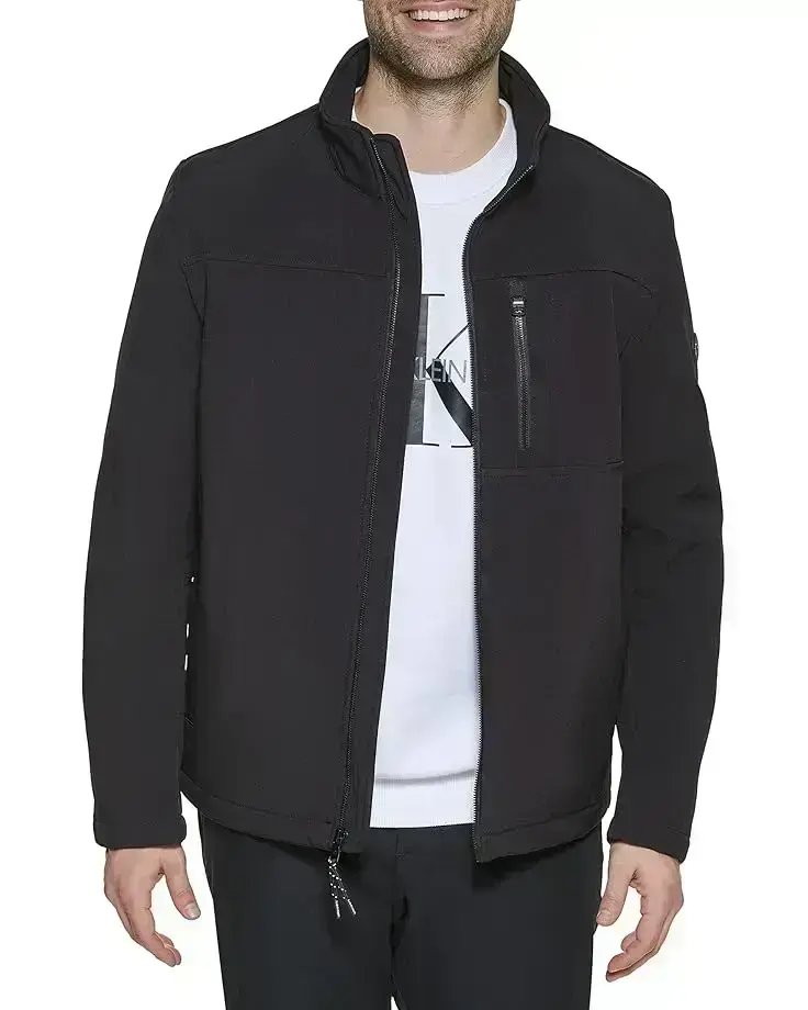 Men's Calvin Klein Water Resistant Soft Shell Open Bottom Jacket (Standard and Big & Tall)
