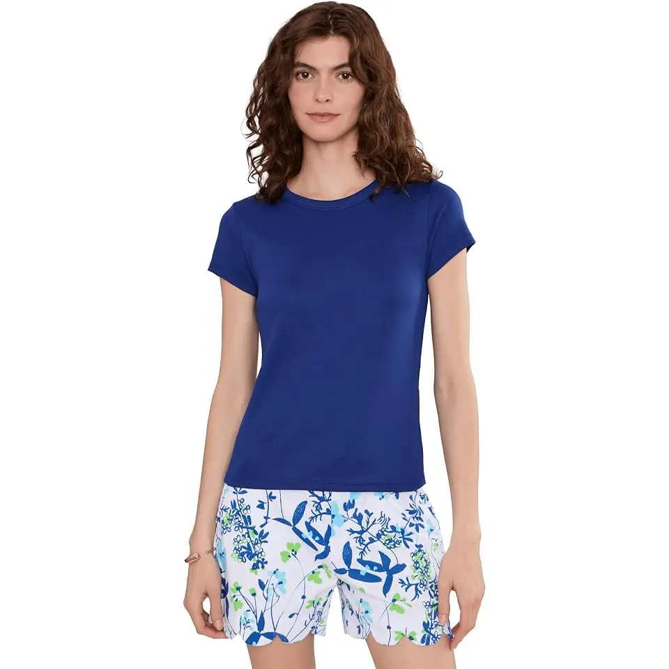Organic Cotton Stretch Rib Crew Neck Tee