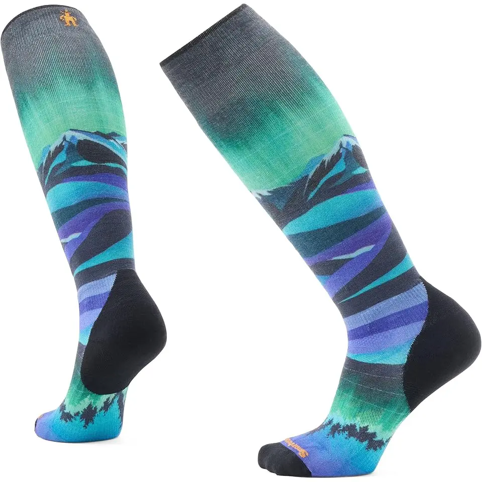 Ski Targeted Cushion Compression Print Over The Calf Socks