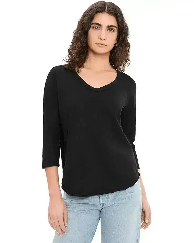 Women's Mod-o-doc 3/4 Sleeve V-Neck Tee with Curved Hem