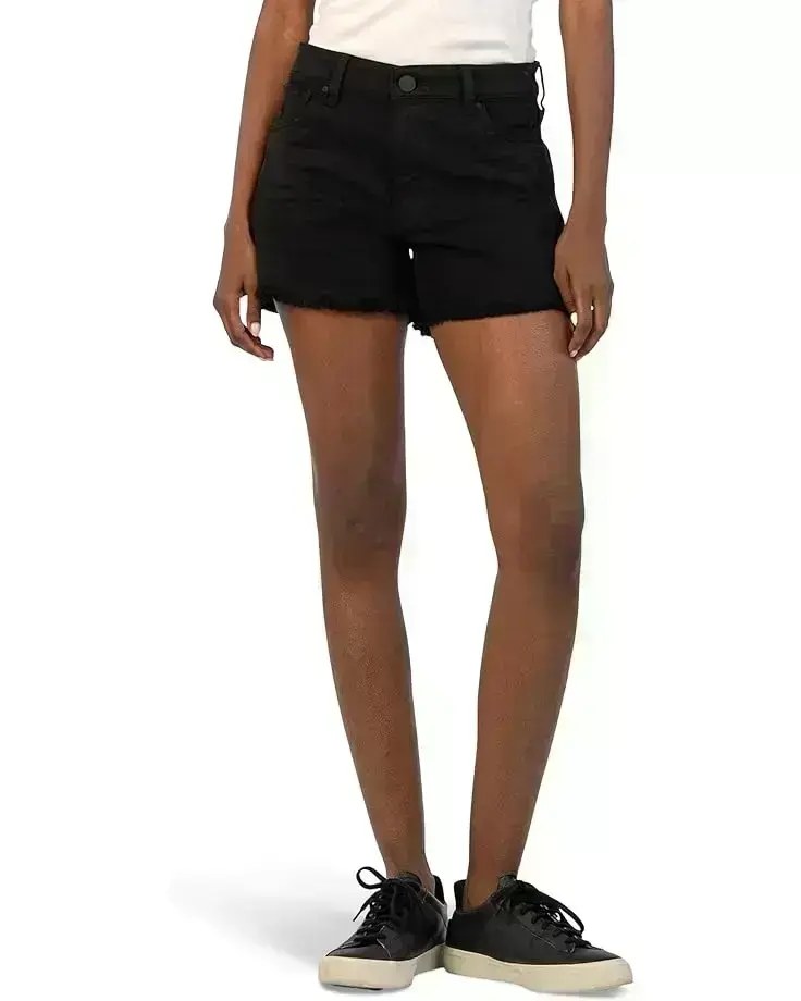 Women's KUT from the Kloth Jane High-Rise Long Shorts w/ Fray Hem