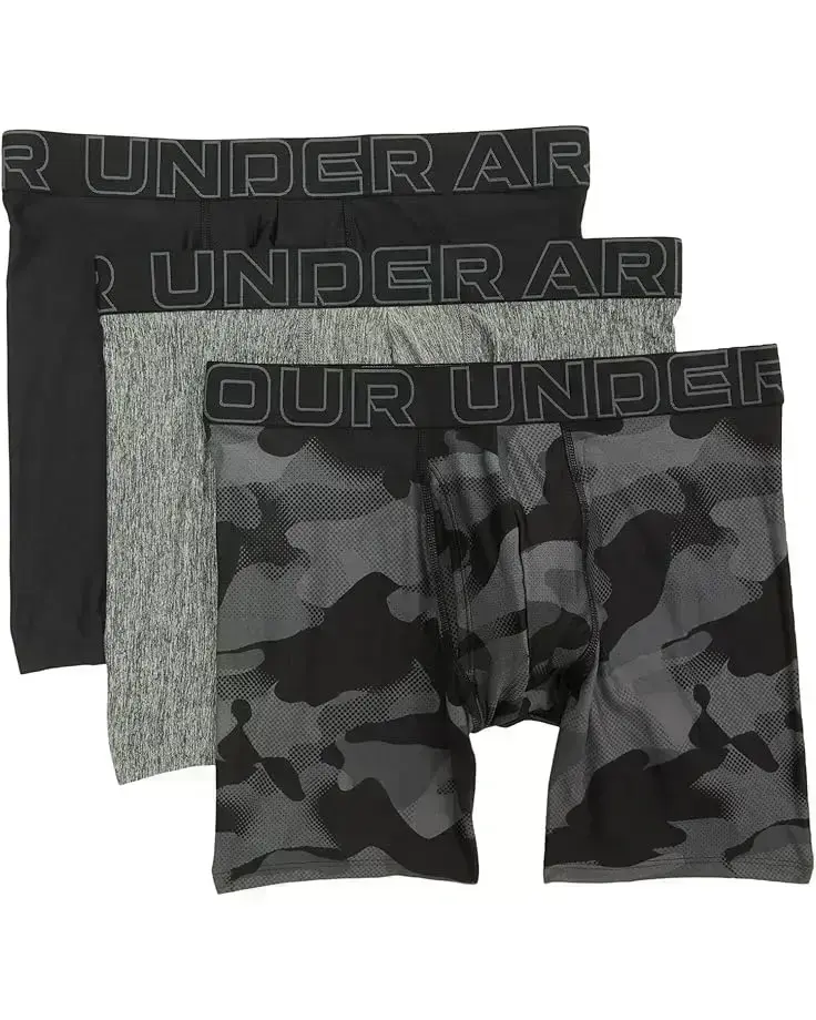 Men's Under Armour 3-Pack Performance Tech Print 6” Boxer Briefs