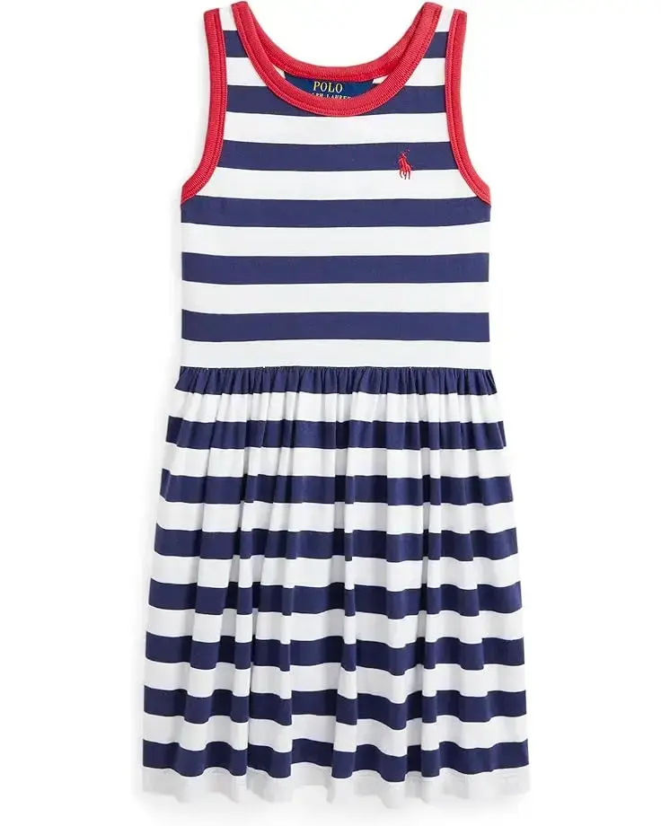 Polo Ralph Lauren Kids Striped Cotton Jersey Dress (Toddler/Little Kid)