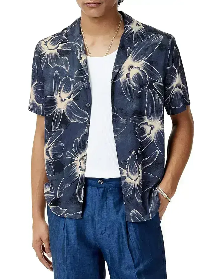 Men's John Varvatos Dan Camp Collar Shirt W792S25