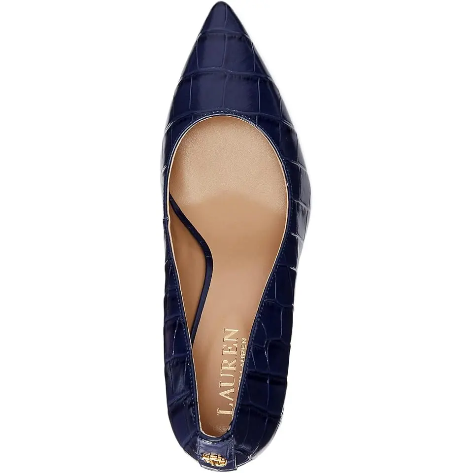 Lanette Crocodile Embossed Leather Pumps