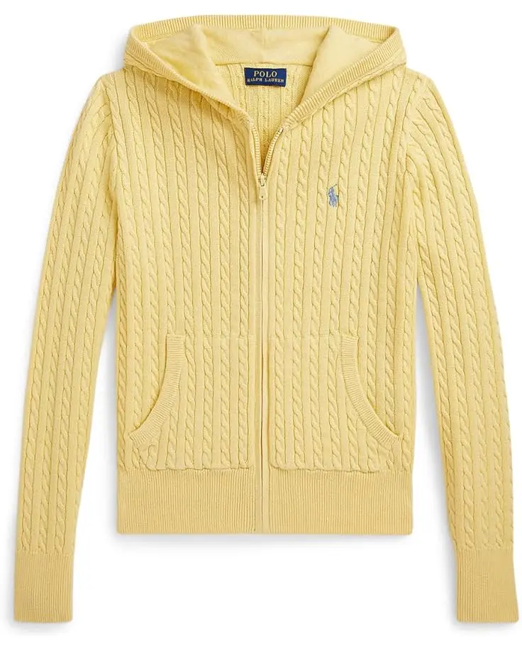 Mini-Cable Cotton Full-Zip Hoodie (Big Kid)