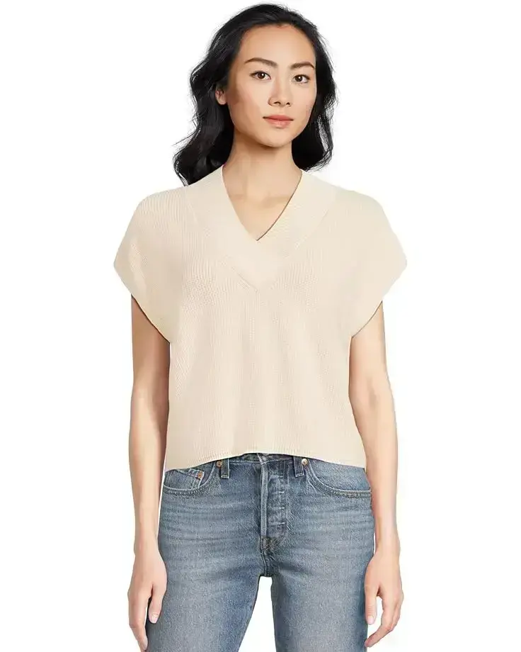 Wide Trim V-neck Sweater