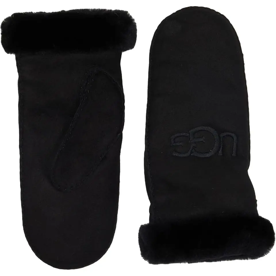 Embroidered Water Resistant Sheepskin Mitten with Tech Palm