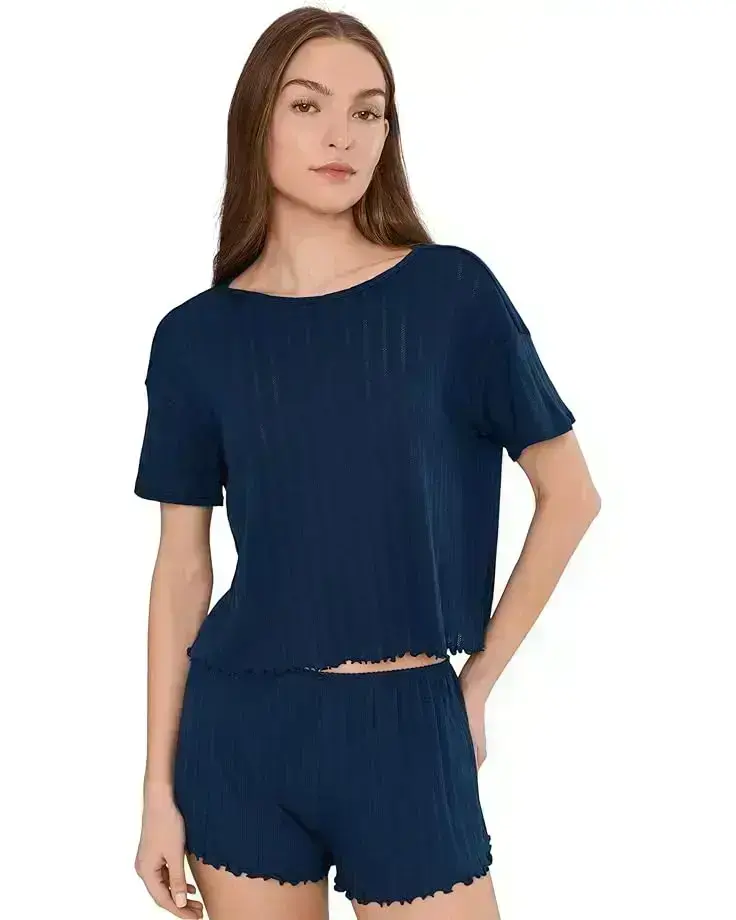 Women's Eberjey Pointelle Short Sleeve Tee