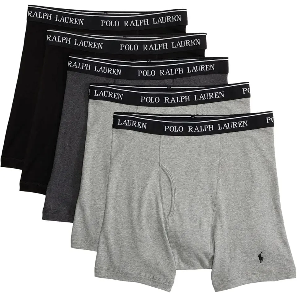 5 Pack Classic Fit Cotton Boxer Briefs