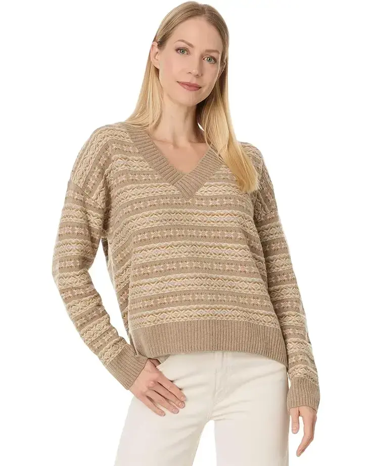 Women's Faherty Highland Fairisle Vneck Sweater