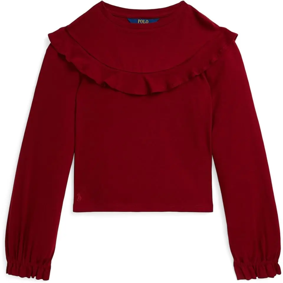 Ruffled Cotton-Modal Top (Big Kid)