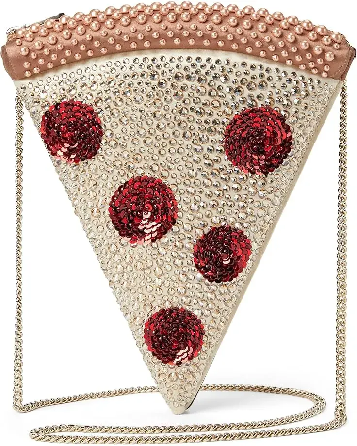 Women's Kate Spade New York Slice Crystal Embellished Fabric 3-D Pizza Crossbody