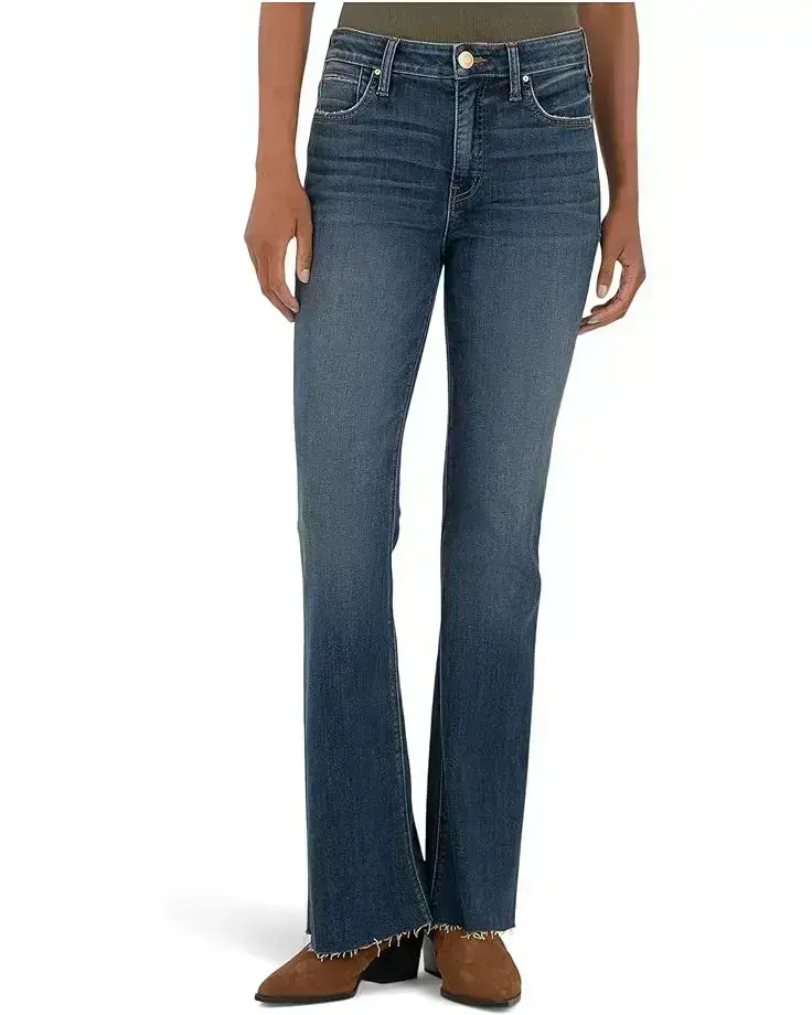 Women's KUT from the Kloth Stella High-Rise Fab Ab Flare W/Raw Hem