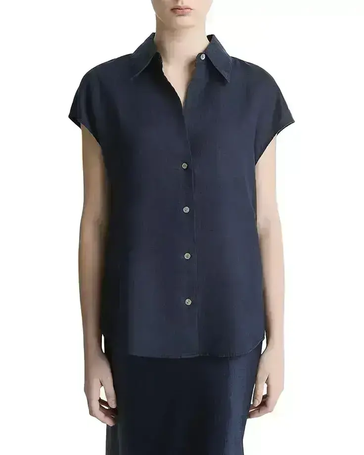Women's Vince Cap Sleeve Button Down Blouse